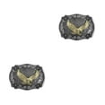 thumbnail image 3 of QualitChoice Boucle de Ceinture Homme Cowboy Rétro Simple Motif Tangcao Longue Corne Alliage Résistant à l'Usure Boucle Longue Corne Ceintures Homme Aigle 2Ensemble, 3 of 6