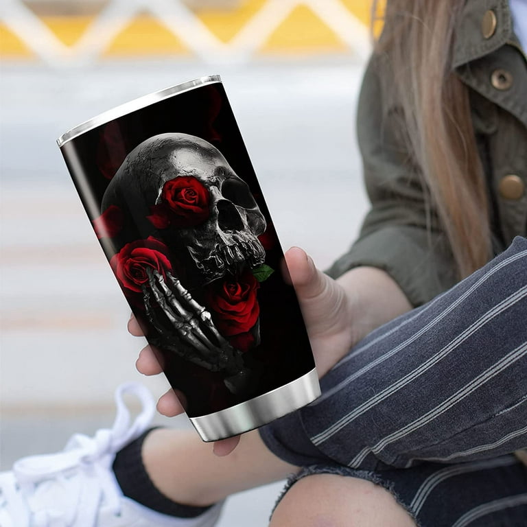 Halloween Tumbler - Sugar Skull Roses Tumbler, Red Roses Skull Gifts, Skull  Tumbler With Straw, Skull Cup With Lid and Straw, Skull Gifts For Women  33271 33272