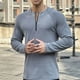 thumbnail image 4 of pstuiky Camisas de manga larga abrigadas para hombre, Camisa blusa de cuello redondo con cremallera de color liso para hombre top de hombre m, 4 of 4
