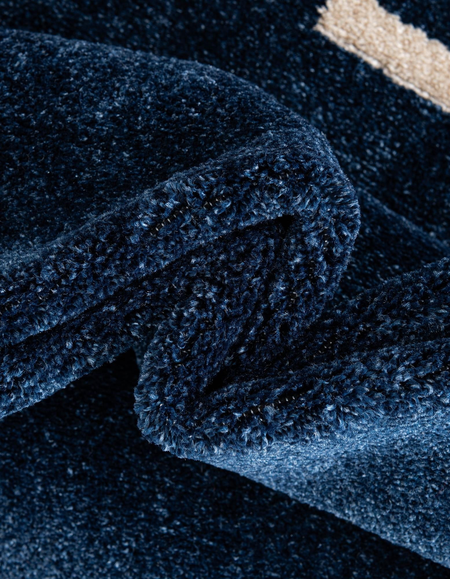 Unique Loom Athens Collection Area Rug - Modern (8' Square Navy Blue/Beige)