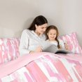 thumbnail image 4 of Manfei Ombre Brushstroke Twin Comforter Sets, Pink White Gradient Bedding Set, Pink Reversible 2pcs, 1 Comforter and 1 Pillowcase, 4 of 6