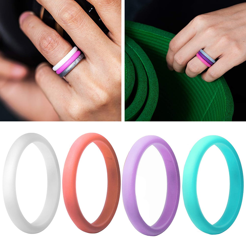 New Fashion Sport Unisex Wedding Ring Gym Gift Rubber Silicone Band 