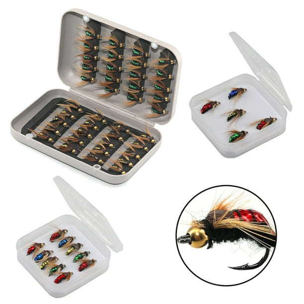40Pcs Fly hooks Flies Insect Lures Bait Fly Fishing Decoy Bait