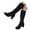 Black, variant on Women's Mid-Calf Boots - Foreign Trade Fall and Winter Cowboy Cloth Heel Low Heel High Boots for Outdoor and Everyday Wear