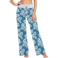 thumbnail image 3 of FREEAMG Chic Lifelike Floral Pattern Drawstring Lounge Wide Leg Pajama Sleepwear Bottom, 3 of 6