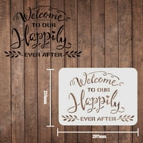 Welcome Phrase Drawing Painting Stencils Templates 11.6x8.3 inch Plastic Stencils Decoration Rectangle Reusable Stencils for Painting on Wood Floor Wall and Fabric