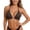 Coffee, variant on Bikini Top for Women Solid color String Halter Back-tie Ruffled hem Wire Free Triangle Cups Swimwear Top Only(White,M)