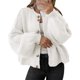 thumbnail image 1 of Chaqueta Saodimallsu de punto grueso extragrande para mujer, color blanco, 1 of 5