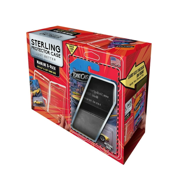 Sterling Protector Case Mainline 6 pack for Hot Wheels & Matchbox - Fits Card Size 4.25" x 6.5"