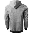 thumbnail image 3 of Ma Croix Mens Marled Zip Up Jacket Hoodie Brushed Fleece Soft Lightweight Basic Solid Sweater, 3 of 6
