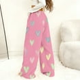 thumbnail image 6 of ClodeEU Women's Fuzzy Plush Pants With Heart Print,Elastic Waist Wide Leg Bottoms Lounge Sleep Pants B-Red,Womens Plus XL, 6 of 8