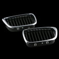 thumbnail image 2 of Astra Depot Pair Chrome Frame Black Kidney Grille Fit BMW E39 520 523 525 528 530 535 540 M5 4DR 1997-2003, 2 of 7