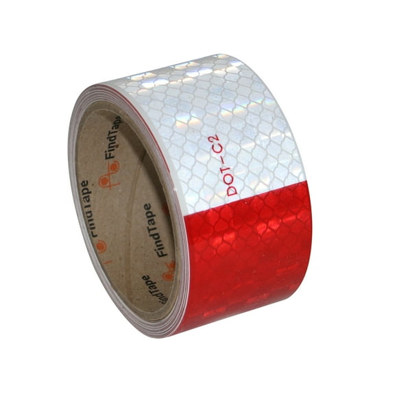 FindTape Microprismatic Sealed Reflective Conspicuity Tape [DOT-C2 10 yr.]: 2 in. x 15 ft. (Alternating 11 in. Red 7 in. White / Honeycomb Design)