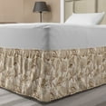 thumbnail image 1 of Sea Shells Bed Skirt, Vintage Inspired Monochrome Seashell Pattern Ocean Elements Wildlife Hand Drawn, Elastic Bedskirt Dust Ruffle Wrap Around for Bedding Decor, 4 Sizes, Tan Brown, by Ambesonne, 1 of 2