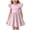 Pink, variant on Girls Easter Dress Bunny Print Flutter Sleeve A-Line Pink Soft Party Casual Daily Wear,Size 13-14 T