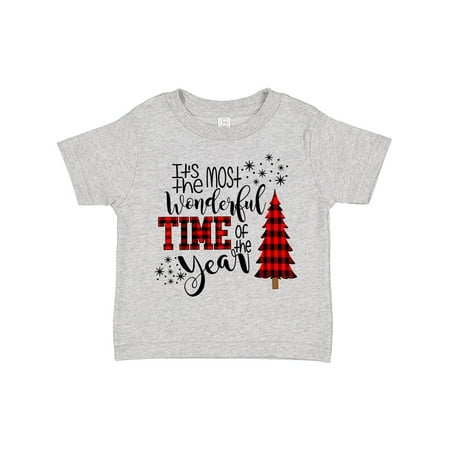 

Inktastic It s the Most Wonderful Time of the Year Stars Plaid Tree Gift Toddler Boy or Toddler Girl T-Shirt