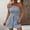 Blue, variant on Generic Strapless Smocked Rompers for Women Summer Solid Color Short Wide Leg Rompers Casual Loose Drawstring Beachwear Jumpsuit