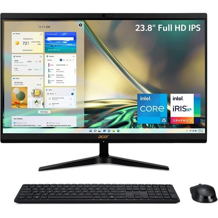 Acer Aspire C24-1700-UR12 AIO Desktop | 23.8" Full HD IPS Display | 12th Gen Intel Core i5-1235U | Intel Iris Xe Graphics | 8GB DDR4 | 512GB NVMe M.2 SSD | Intel Wireless Wi-Fi 6 | Windows 11 Home