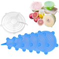 thumbnail image 4 of Tapas elásticas de silicona para alimentos, cubiertas universales reutilizables para embalaje de alimentos, accesorios de cocina, 6/12 unidades, 4 of 4