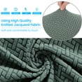 thumbnail image 4 of Topchances Stretch 2-Piece Knitted Jacquard Fabric Wing Chair Slipcover Wingback Cover,Green, 4 of 10