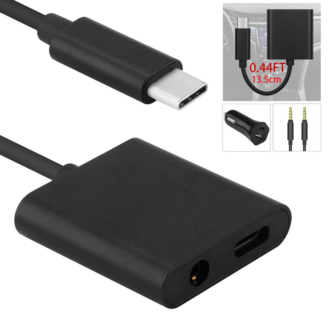 Geekria USBC Digital Audio Charge Adapter, Car Charger / Car Audio