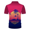 thumbnail image 4 of Camisas Cuello De Hombre Casual Breasted Short Single Printed Hombres Camisas de verano Manga Turndown Hombres Camisas (Wine, L), 4 of 5