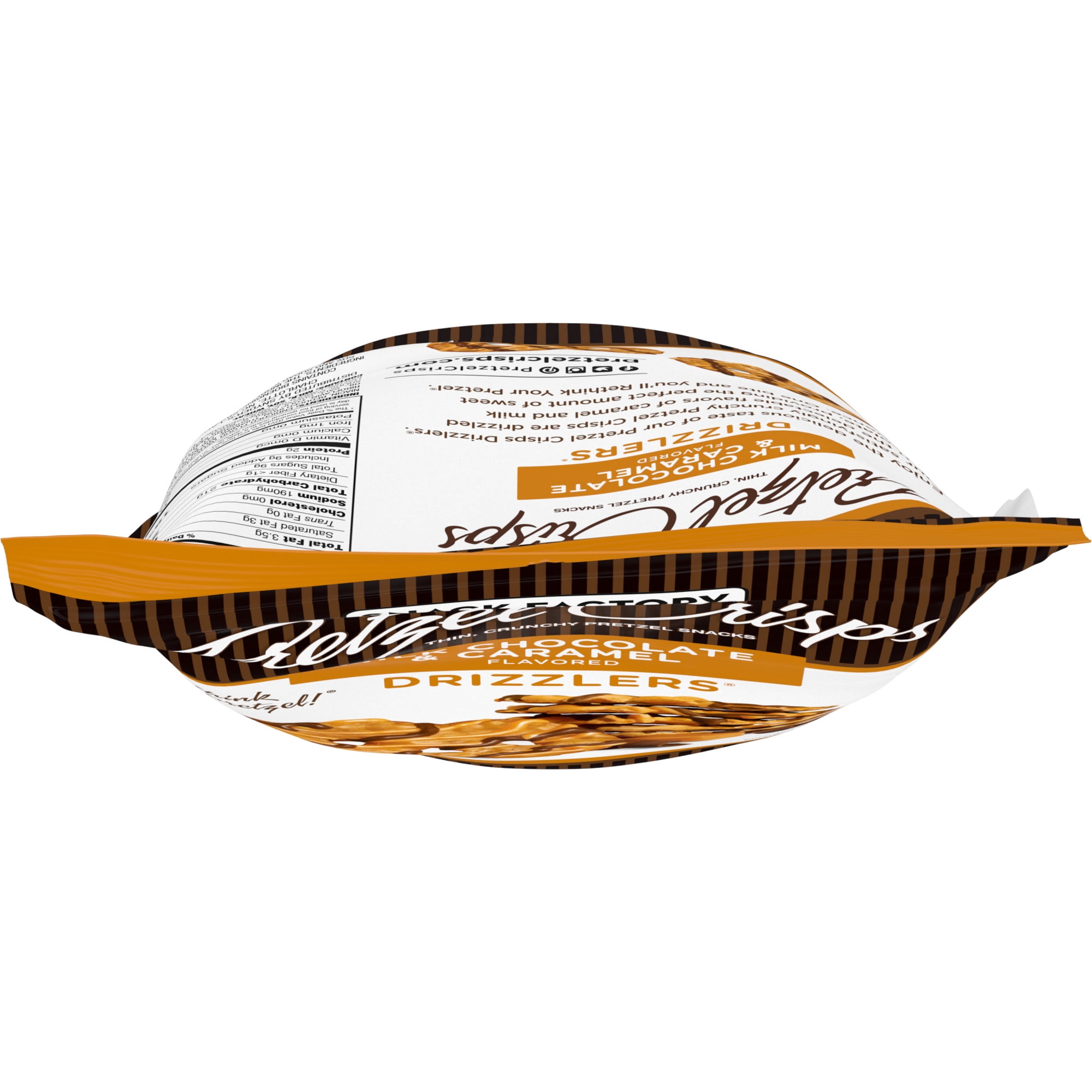 Snack Factory Pretzel Crisps, Drizzlers, Milk Chocolate & Caramel Drizzled Pretzels, 5.5 oz