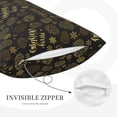 thumbnail image 3 of Daiia Gold Pinecone Merry Christmas Bedding Waterproof Pillow Protector Zippered Queen – Bed Bug Proof Pillow Encasement-14"x20", 3 of 6