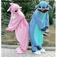 thumbnail image 4 of Unisex Adult Pajamas Kigurumi Anime Suit Clothes Flannel Little Monster Stitch Sleepwear Costume New, 4 of 14