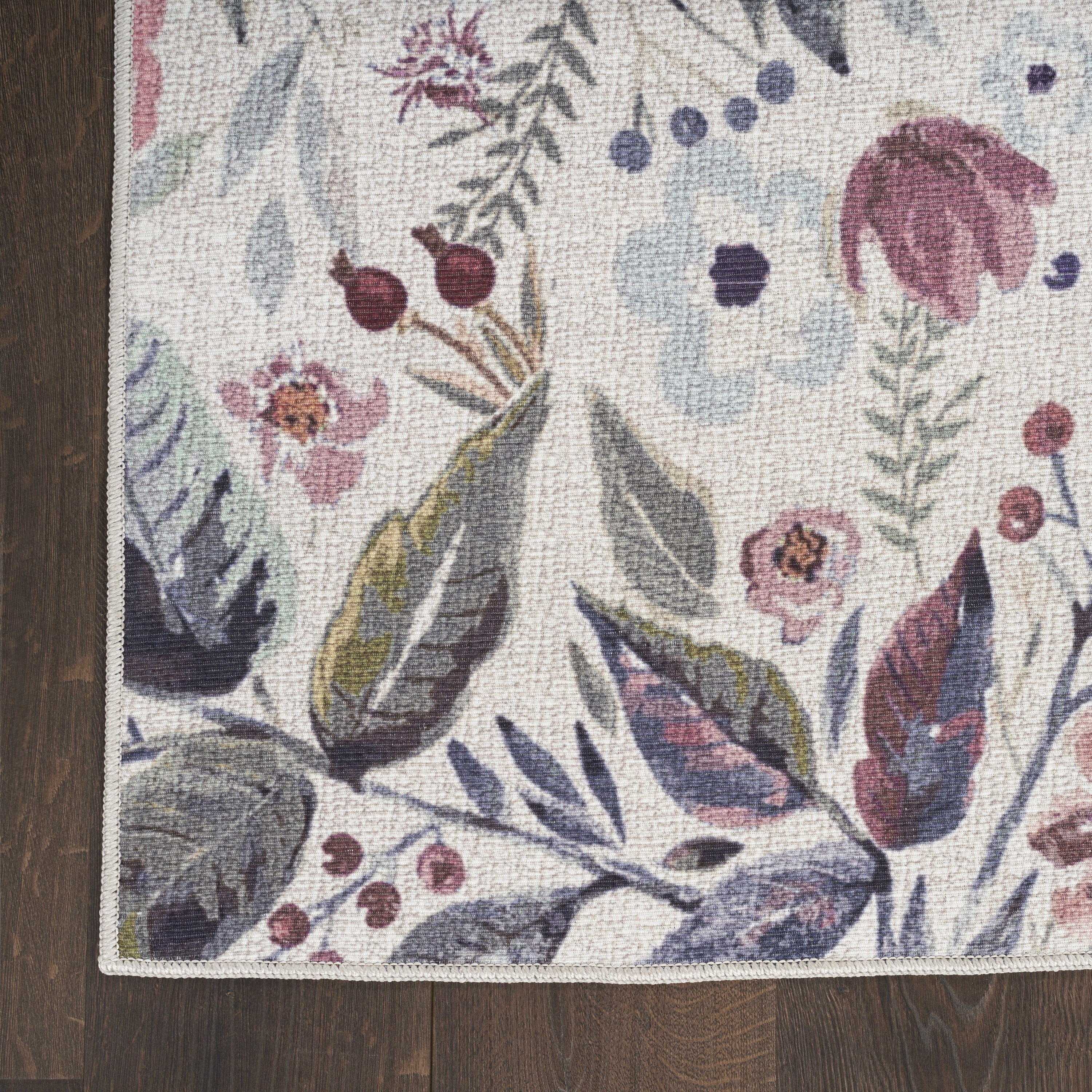 Nourison Nourison Washables Floral Ivory Pink 2'2" x 10' Area Rug (2x10)