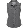 thumbnail image 5 of VBVC Women's Sleeveless Curved Hem Denim Vest , Button Down Jean Vest For Women, S-2XL, 5 of 8