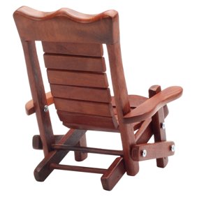 AURARMLET Compact Brown Wooden Cell Phone Holder Adjustable Desktop Stand for Viewing