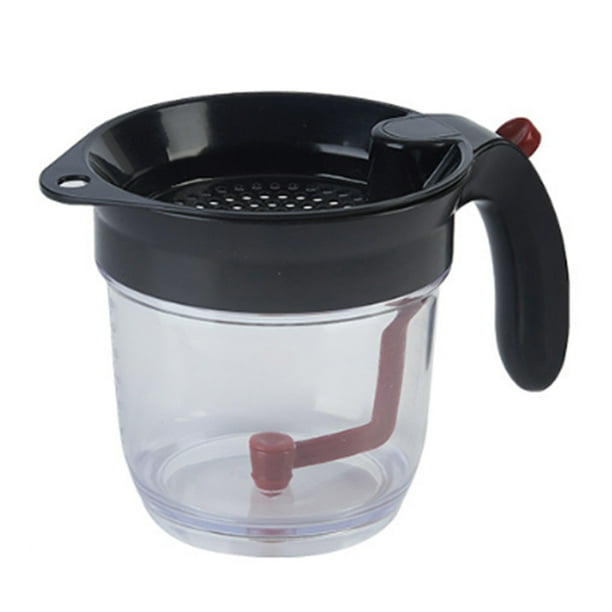 Fat Separator Measuring Cup And Strainer With Bottom Release For Gravy