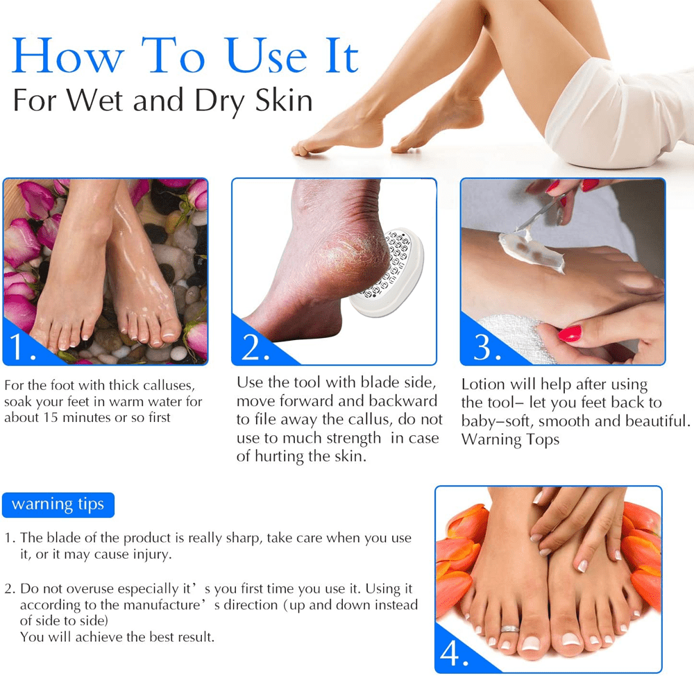 Foot File Callus Remover for Feet, Heel Scraper & in Shower Foot Scrubber  Dead Skin Remover, Pedicure Foot Buffer for Soft Feet, Purple 
