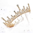 thumbnail image 4 of Corona de reina barroca para mujer, tiaras vintage con piedras preciosas para regalo nupcial de graduación, 4 of 5