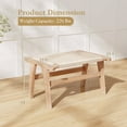thumbnail image 3 of Costway Chaise d'Appoint Mid-Century Moderne avec Ottoman Cadre en Bois de Teck Style Ferme, 3 of 8