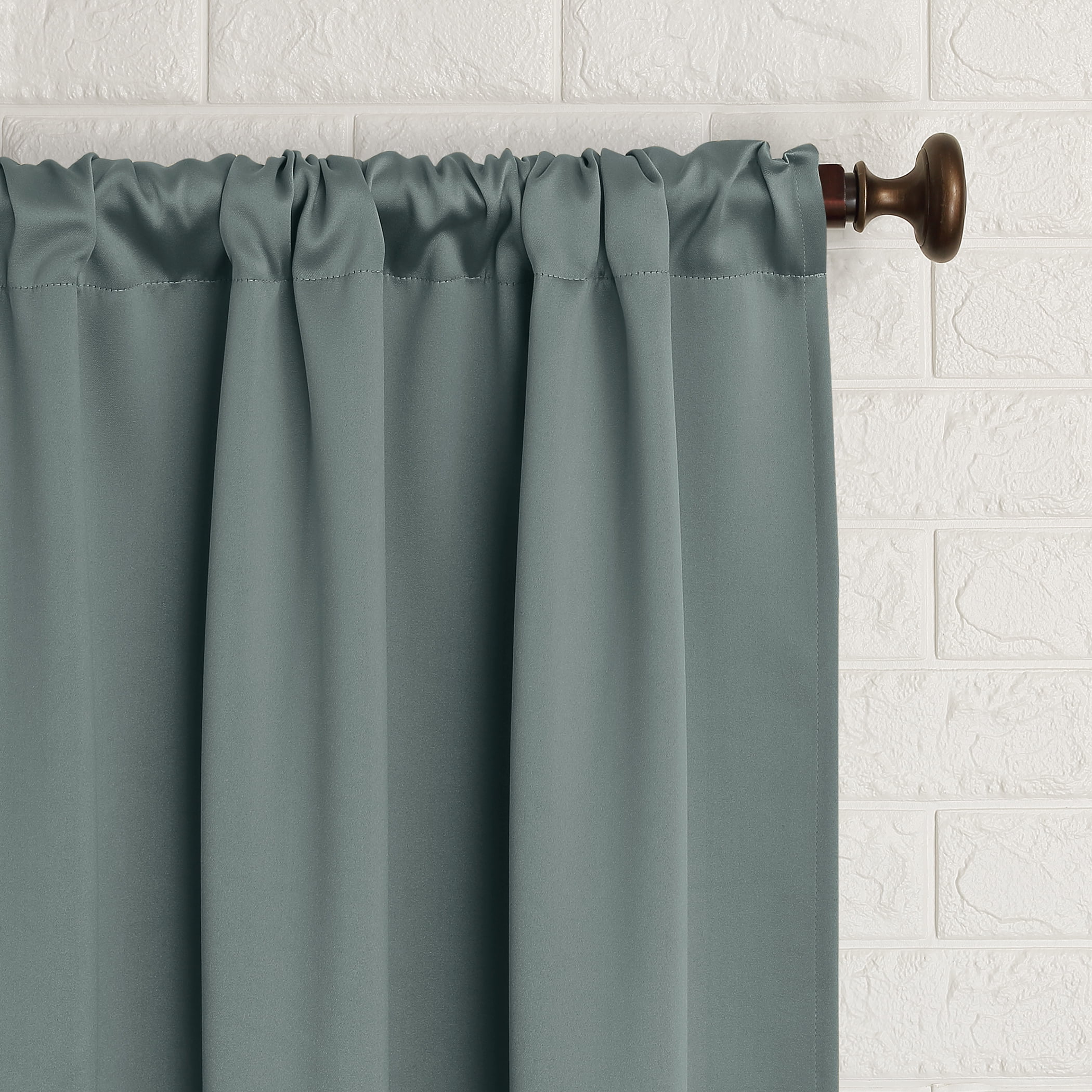 Sun Zero Avery 100% Blackout Rod Pocket Curtain Panel, 40" X 84", Harbor Blue