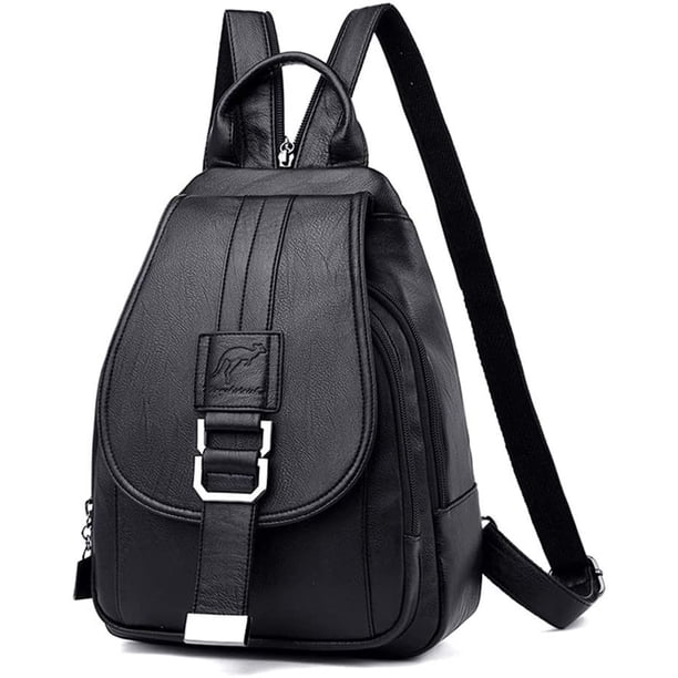 Asge Mochila de las señoras Moda PU Sling Mochila Antirrobo Mochila Hombro Bolsa Pequeña Mochila Casual Señoras Mochila de Viaje (Negro) Asge Una textura clara y natural, suave y resistente.