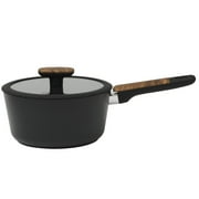 Oster Platinum Oxburg 14 Piece Forged Aluminum PFA Free Non-toxic Premium Ceramic Non Stick Interior Cookware & Kitchen Tools Set - Black W. Wood Handles