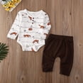 thumbnail image 3 of Douhoow 0-18M Baby Boys Fox Printing Clothes Set Casual Infant Long Sleeve Jumpsuit Long Trousers, 3 of 8
