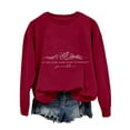 thumbnail image 3 of Mode Femme Mignon Décontracté Imprimé Col Rond Sans Capuche Veste à Manches Longues avec Capuche Chandail en Molleton Jogging Femmes Filles Vestes d'Échauffement Softball Jogging Survêtements Femmes Capuche Courte Grande Taille, 3 of 3