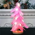 thumbnail image 4 of 12inch Feather Christmas Tree Tabletop Christmas Tree with Led Light Artificial Mini Xmas Tree for Holiday Season Decorations - Blue, 4 of 7
