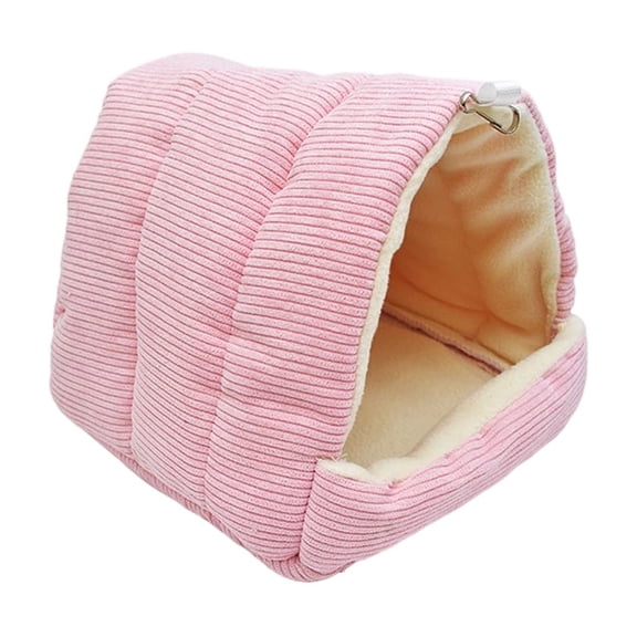 Cat Cave Bed Pink Plush Lined Single Pack Winter Enclosed Shelter for Indoor Cats Small Puppies