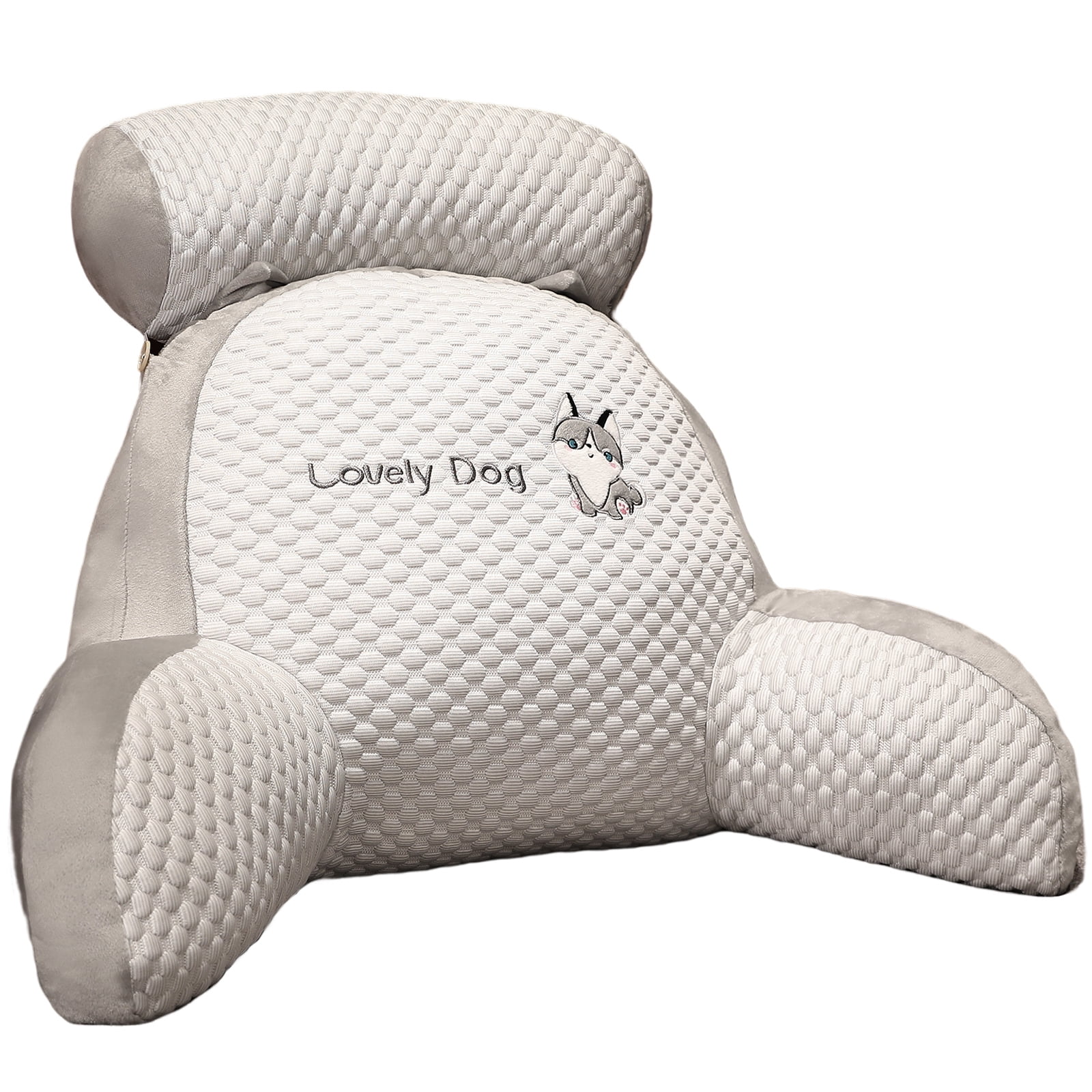 Jokapy Backrest Reading Pillow, Bed Rest Pillow with Arms, Memory Foam