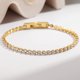 thumbnail image 3 of Pulsera de tenis chapada en oro de 18 quilates bronceado jianjun mujer acero inoxidable, 3 of 3