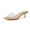 Clear, variant on Doral Clear Kitten Heels for Women, Slip-On Open Toe Dress Sandals with Cushioned Footbed