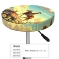 thumbnail image 4 of Round Bar Stool Seat Covers, Western Sky Desert Cowboy Elastic Round Chair Cover Stool Seat Slipcover Bar Stool Cushions Round Pad for 12-14 inch, 4 of 7
