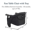 thumbnail image 2 of Inglesina - Fast Table Chair with Fast Tray: Hook On Portable High Chair for Babies and Toddlers, Damage Free Travel Booster Seat for Restaurant Use - Includes Snap On Tray, Black, 2 of 6