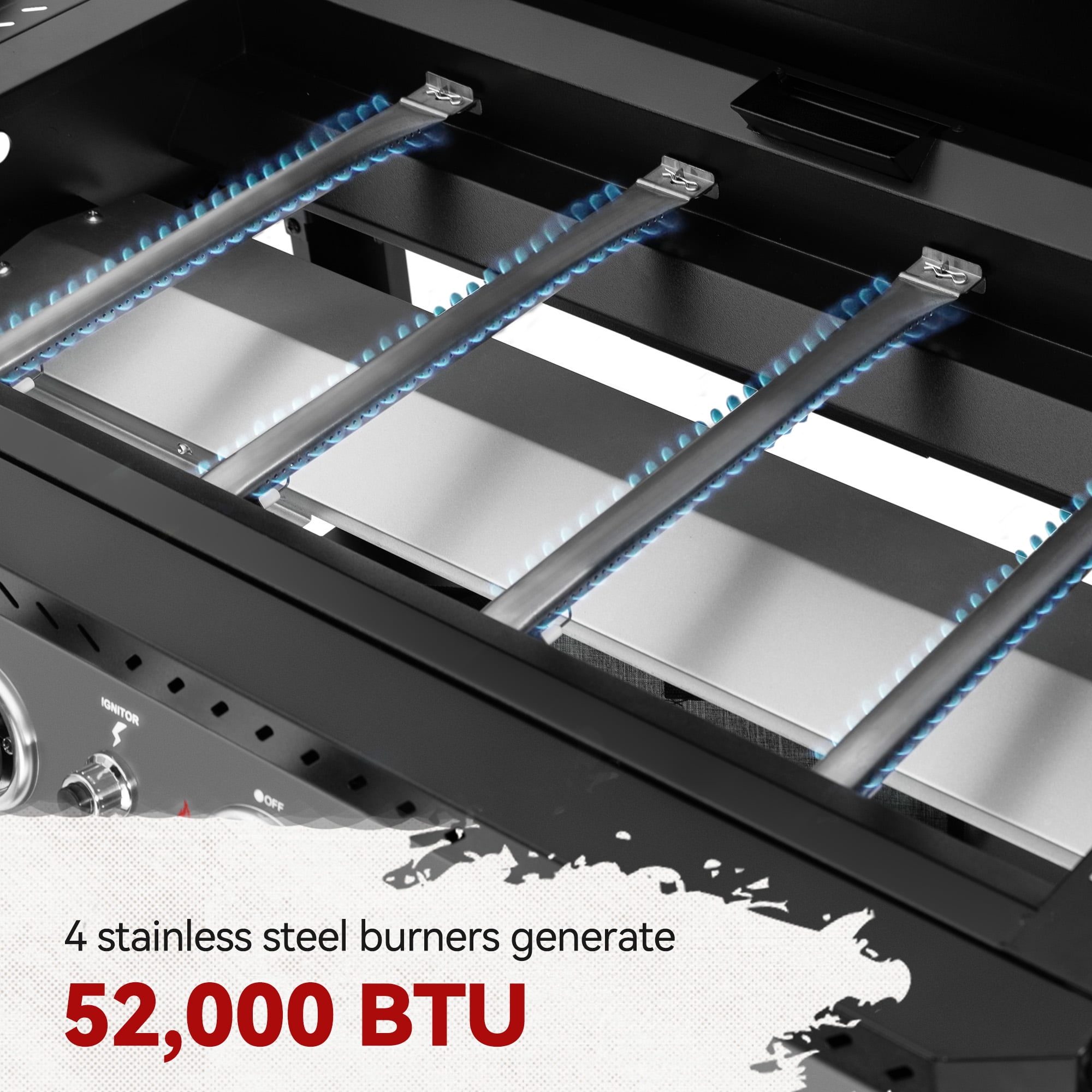 Royal Gourmet GB4005 34-Inch 4-Burner Gas Griddle,Griddle with Collapsible Side Shelves and Storage Basket,Perfect for Outdoor Cooking like Camping or Tailgating, Black
