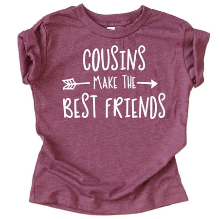 

Cousins Make The Best Friend T-Shirt for Baby and Toddler Girls Fun Family Outfits Vintage Burgundy Shirt